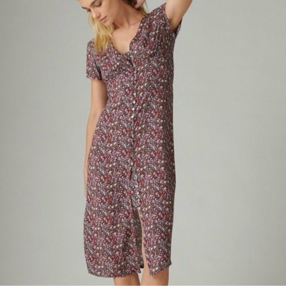 Lucky Brand Floral Button Front Dress